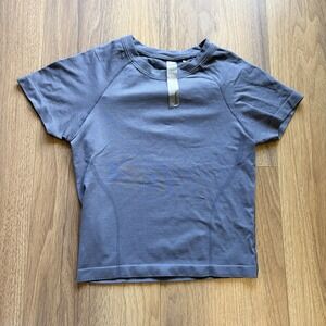 Aritzia Golden Women's Size 2XS Bodylite Progress T Shirt Seamless Blue